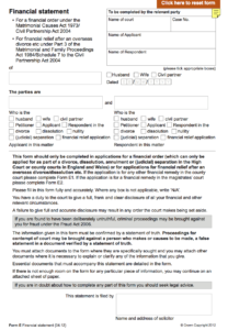 What is a Form E - The Financial Document 1 screenshot1